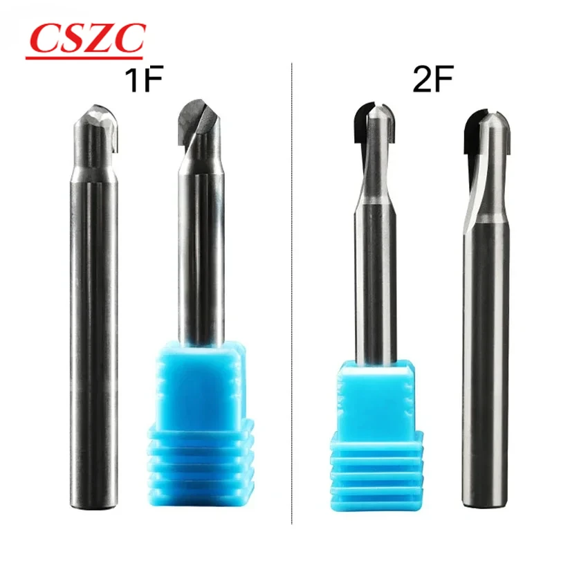 

1PC PCD Ball Diamond Bit 1 & 2 Flutes Milling Cutter pcd Router Bits for Graphite Aluminum Copper Alloy