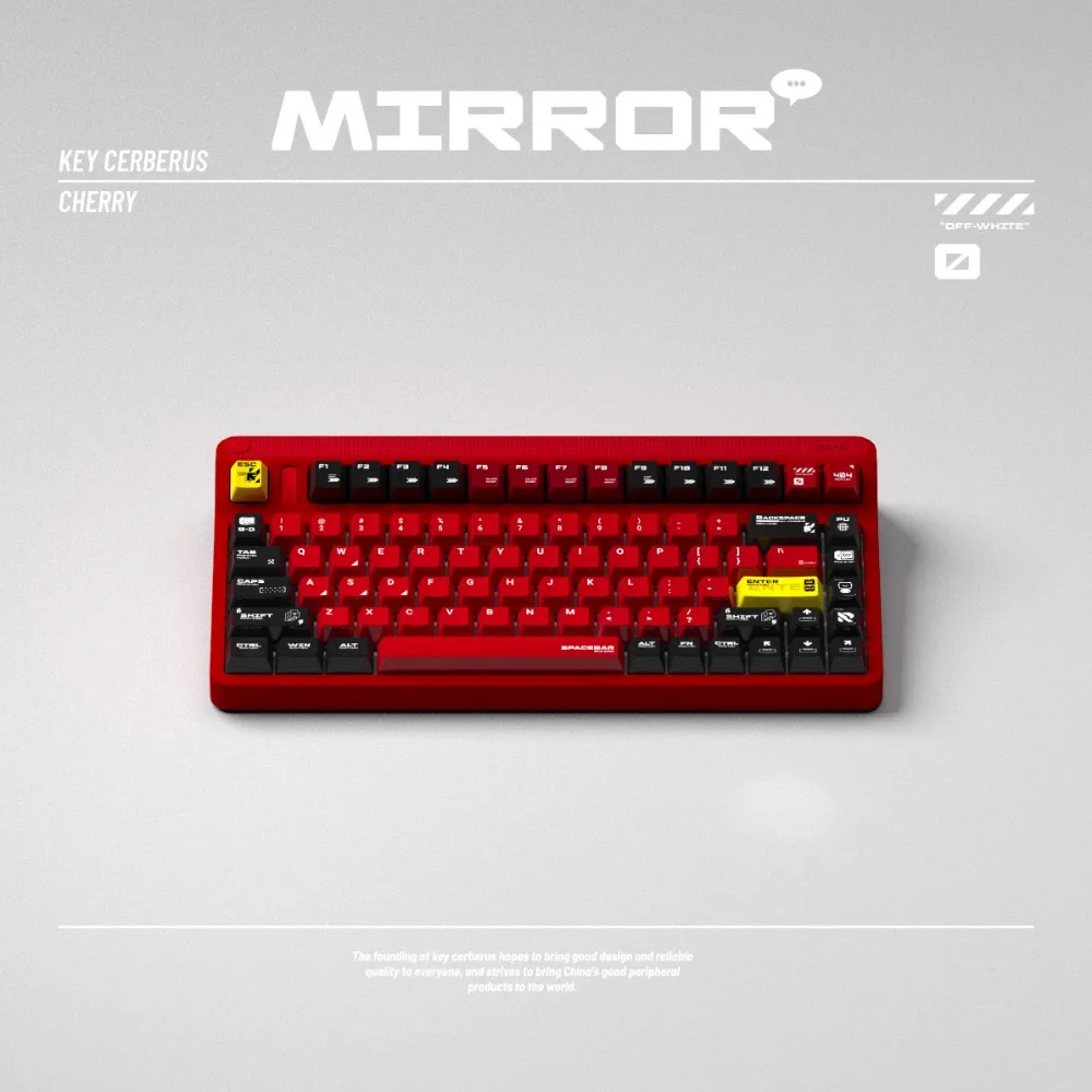 Imagem -05 - Cerberu-tampão do Teclado do Tema do Espelho Pbt Custom Keycap Preto Vermelho Cereja Gaming Perfil Teclado Mecânico 136key