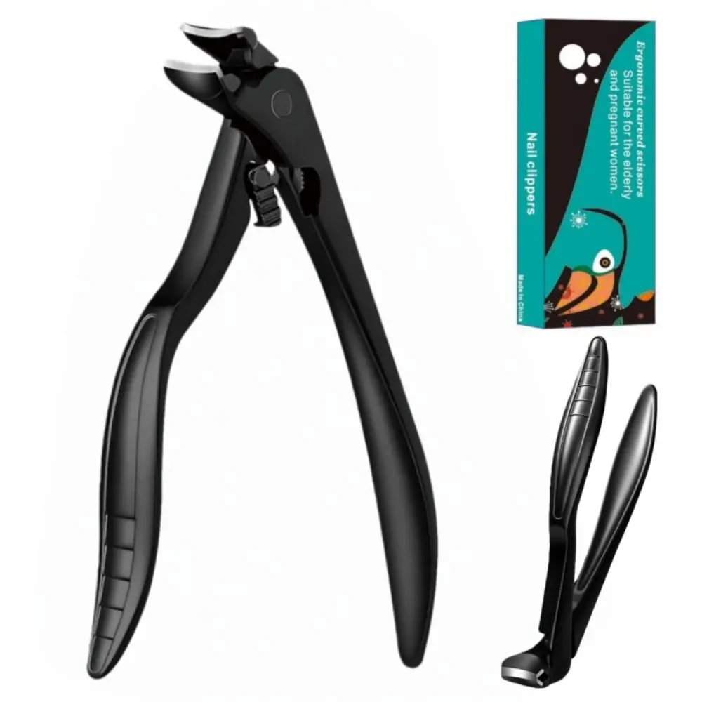 Heany Duty Nail Clippers Lock Buckle Large Opening Toenail Clippers Angled Curve Stainless Steel Nail Trimmers For Thick Nail