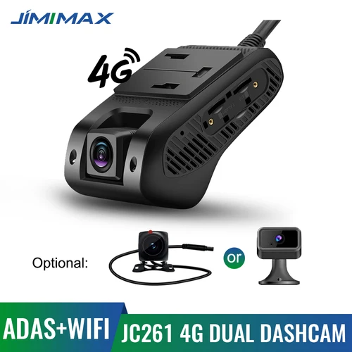 JIMIMAX JC261 4G ADAS GPS 대시 카메라, 와이파이 핫스팟 2 라이브 스트림 비디오, 1080P, 전면, 내부, 후면 차량 DVR, AI 카메라 업데이트 JC400 