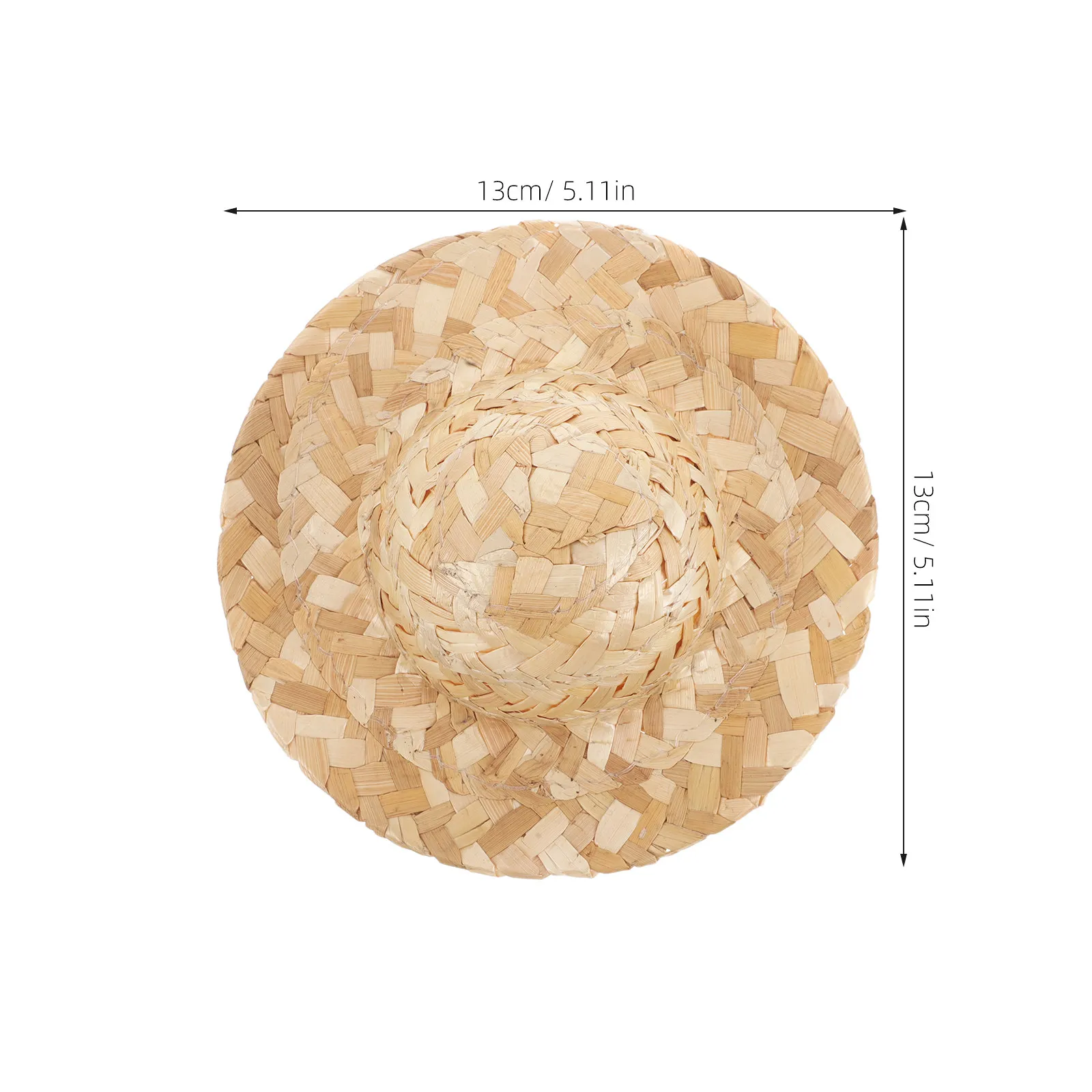 Mini Straw Hats Fine Handwoven Tiny Woven Caps Stable Resistant to Deformation Ideal for Miniature Decor Dollhouse Craft