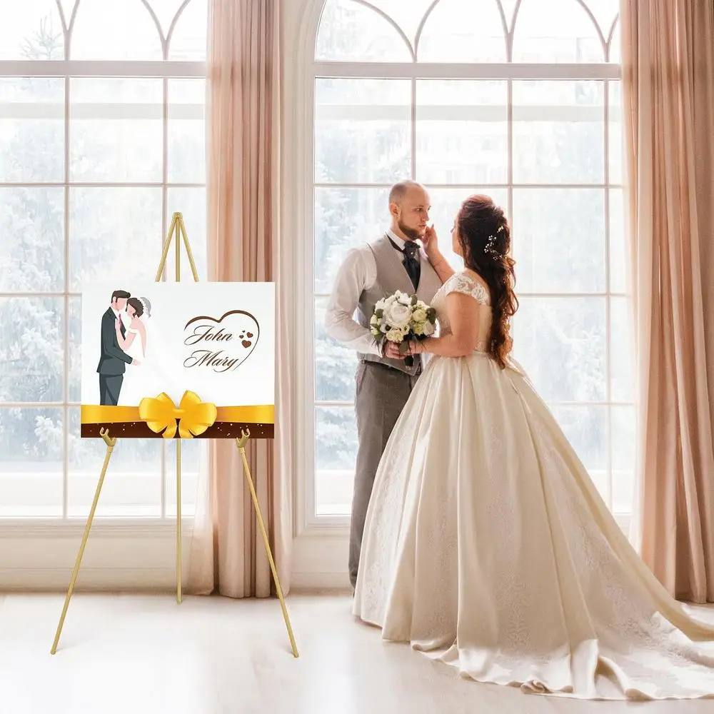 63 Tripod Collapsible Portable Floor Easel Stand for Display Artist or Wedding Sign