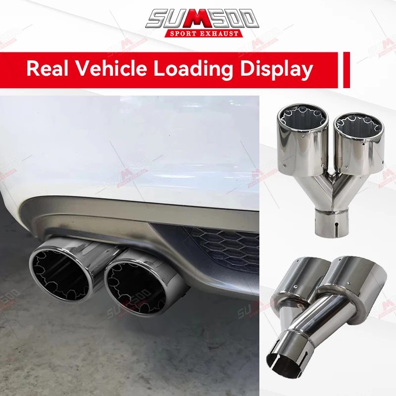 1PCS NEW Setrs Dual Car Accessories Modification Stainless Universal Automobile Exhaust Pipe Double Muffler Tip General Tools
