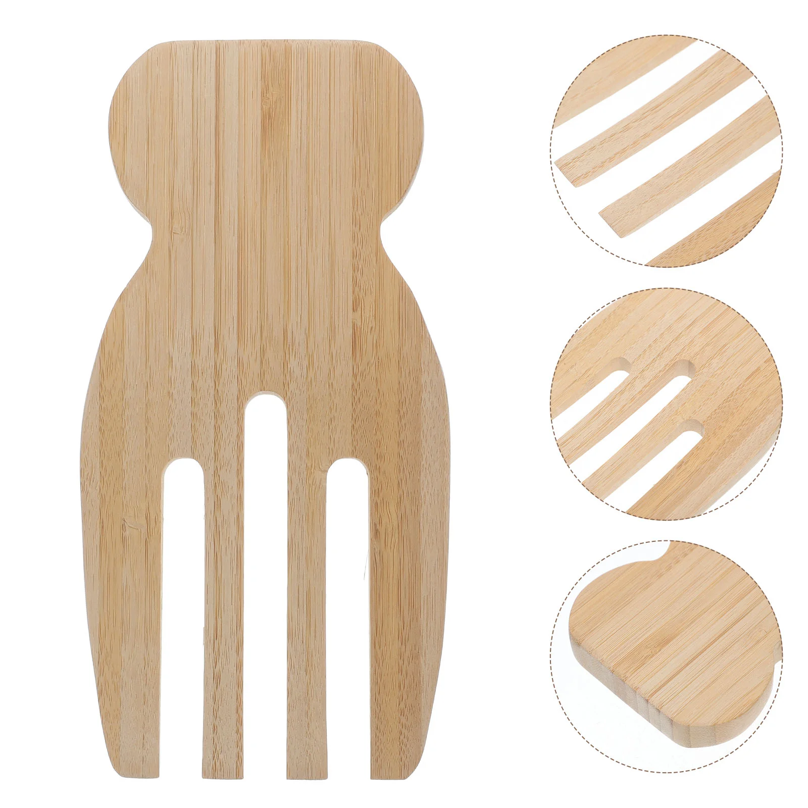 

Bamboo Salad Mixer Tasting Fork Acacia Wood Tongs Mixing Spoon Pasta Hands Claw Wooden Serving Tools Server Vegetable