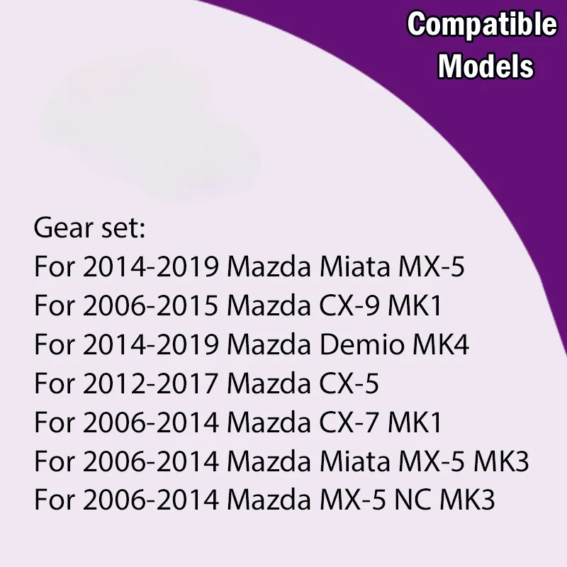 AZGIANT For Mazda Miata/CX-9/Demio/CX-5/CX-7/Miata MX-5 /MX-5  Car Inner Metal 30 Teeth Gear Set Fit For Exterior side folding Mirrors motor assembly Repair