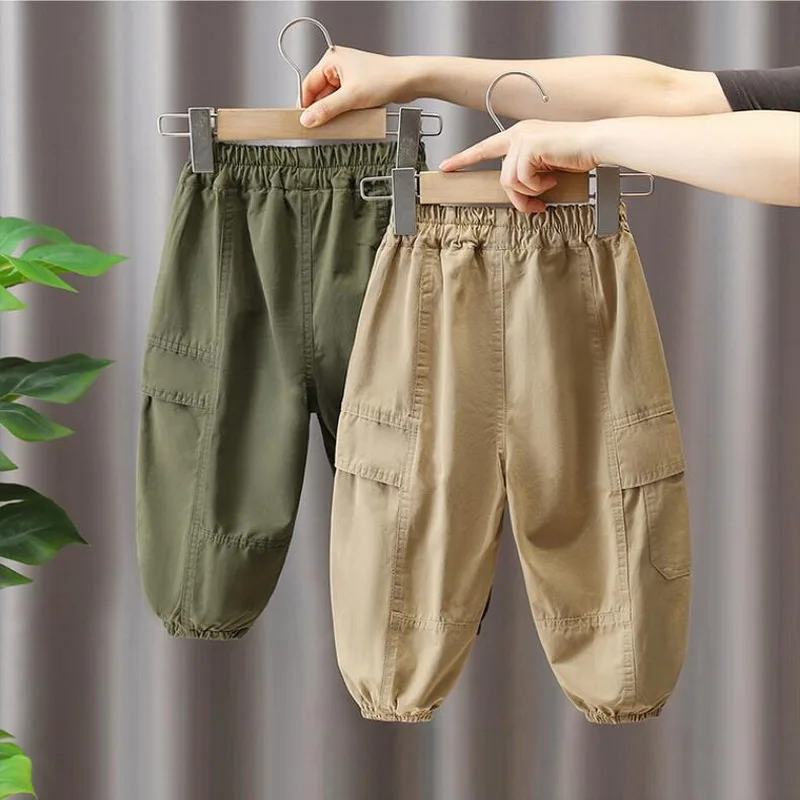 High quality Children Trousers 2-10Years Clothes New Cotton Cargo Pants Solid Boys Casual Sport Pants Enfant Garcon