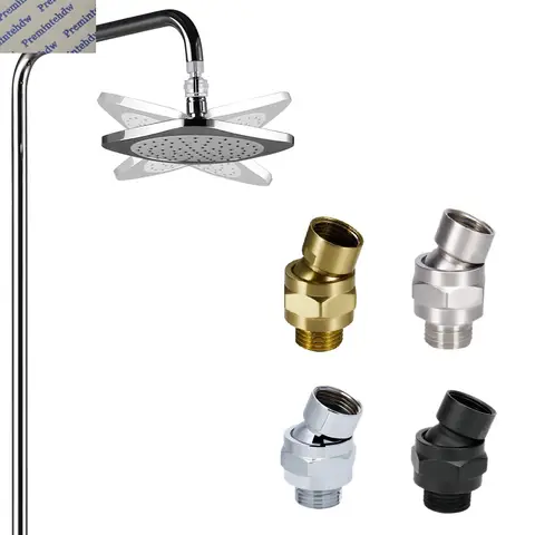 1Pc Brass Rainfall Shower Head Swivel Ball Joint Adapter Replacement G1/2" Chrome Brushed Nickel Matte Black Gold