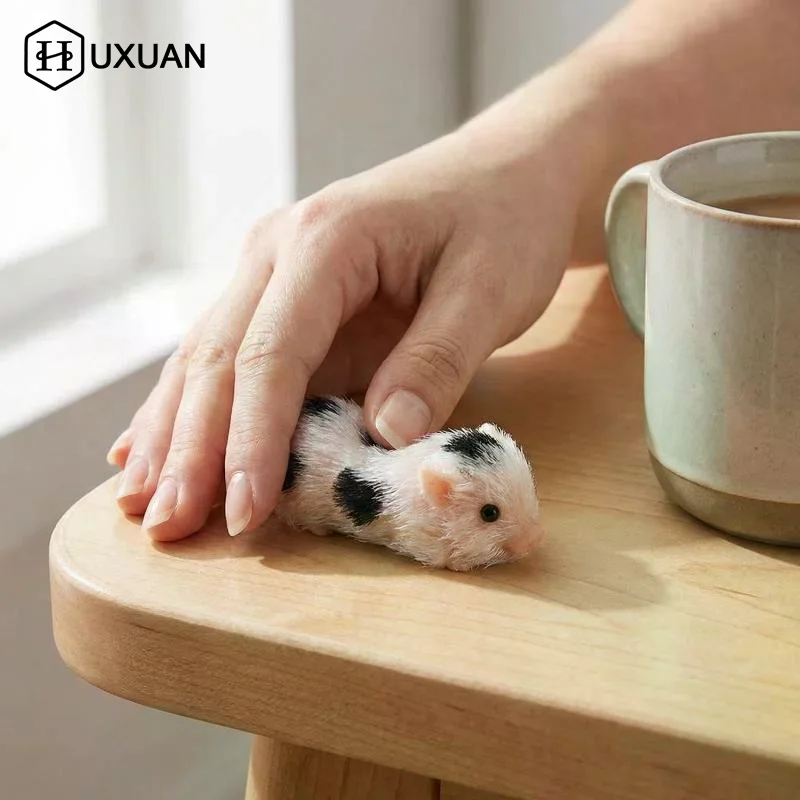 Hairy Pig Doll Simulation Soft Silicone Animal Realistic Squeeze Toy Decompression Gift for Children Study Room Office Decor