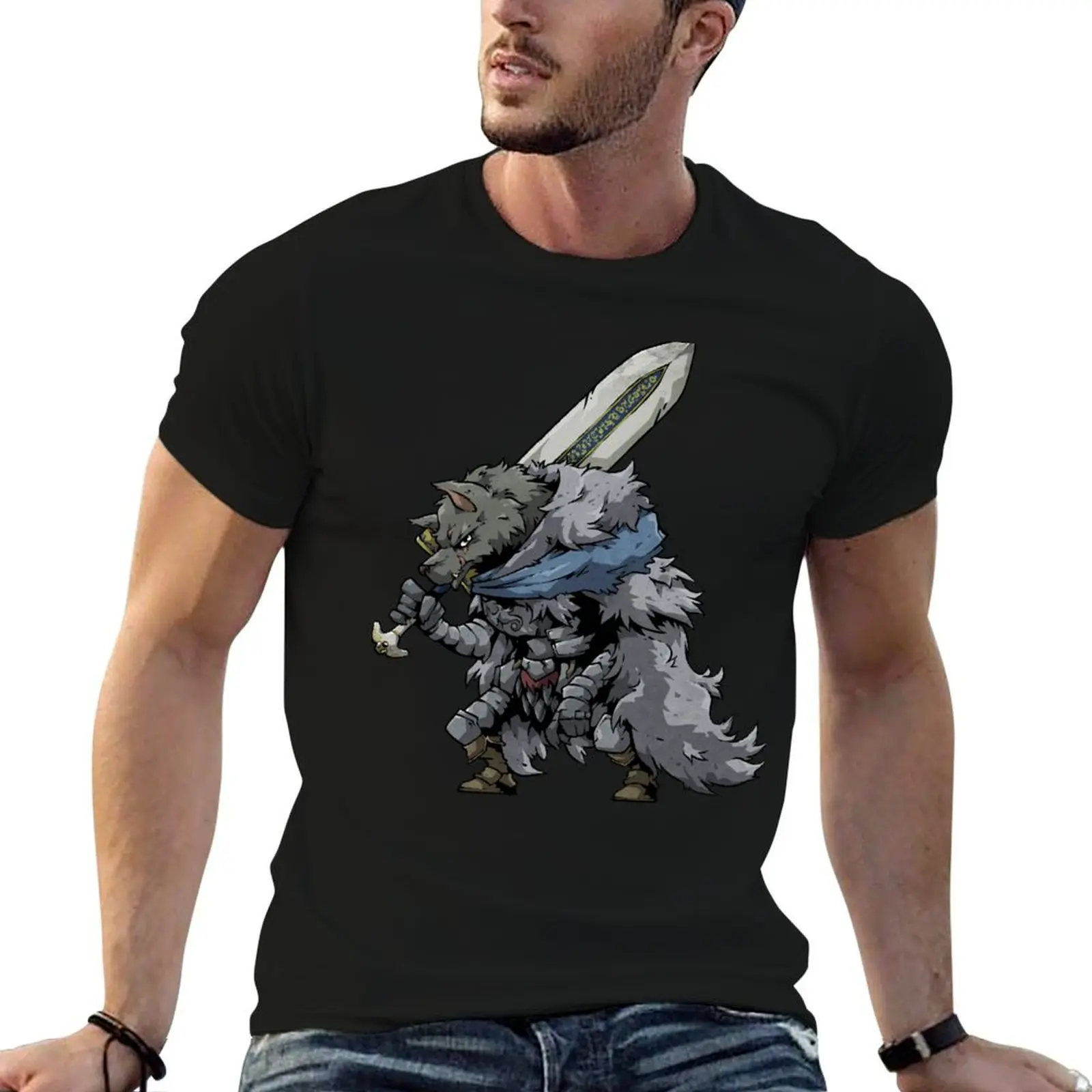 

for cotton shirts T-Shirt Blaidd soft Half 100% t shirts Wolf man cotton the t