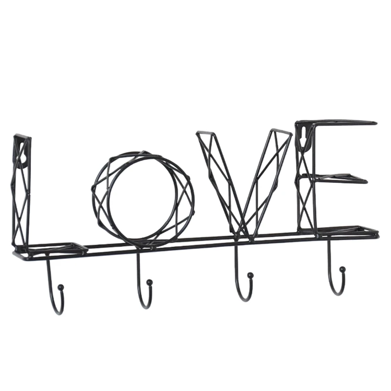 Love Letter Hook Decoration For Home Bedroom Accessories Key Holder Wall Coat Rack Hook Hanger Housekeeper On Wall Stand