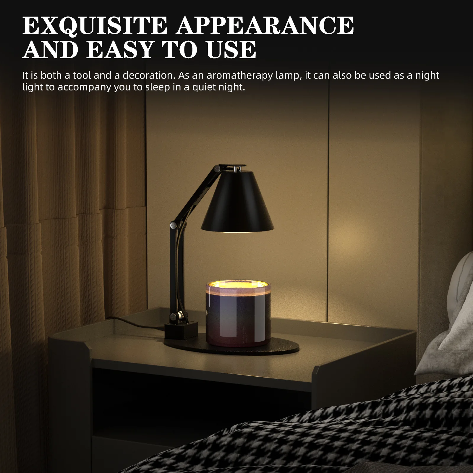 Aromatherapy Wax Melting Lamp Foldable Creative Desk Lamp Bedroom Romantic Flameless Candle Lamp