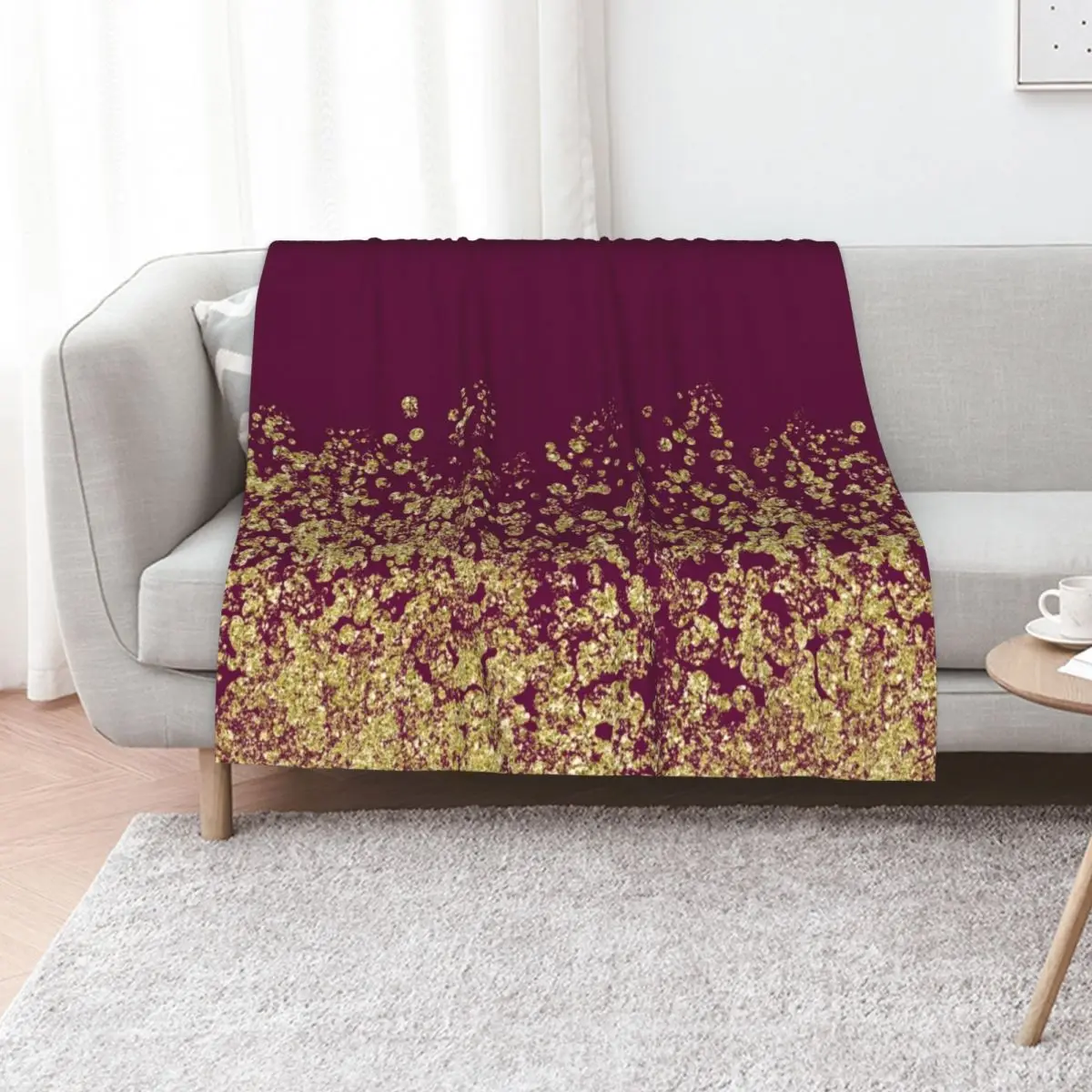 Golden ombre - burgundy bronze Throw Blanket wednesday Thins Warm Hairy Blankets