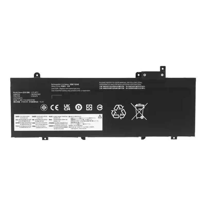 Laptop Battery L17L3P71 L17M3P71 L17S3P71 For ThinkPad T480S Series TP00092A  SB10K97620 01AV479 01AV480 15.58V/57WH/4920mAh