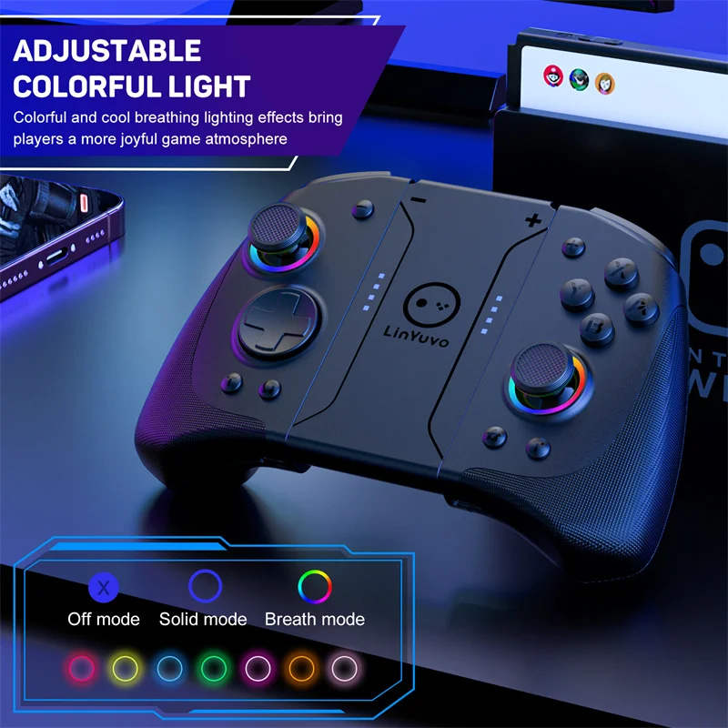 Imagem -03 - Linyuvo-gamepad sem Fio para Nintendo Switch Controlador de Jogos Oled Bluetooth Wake up Joypad de Eixos Joystick de Metal Ks33