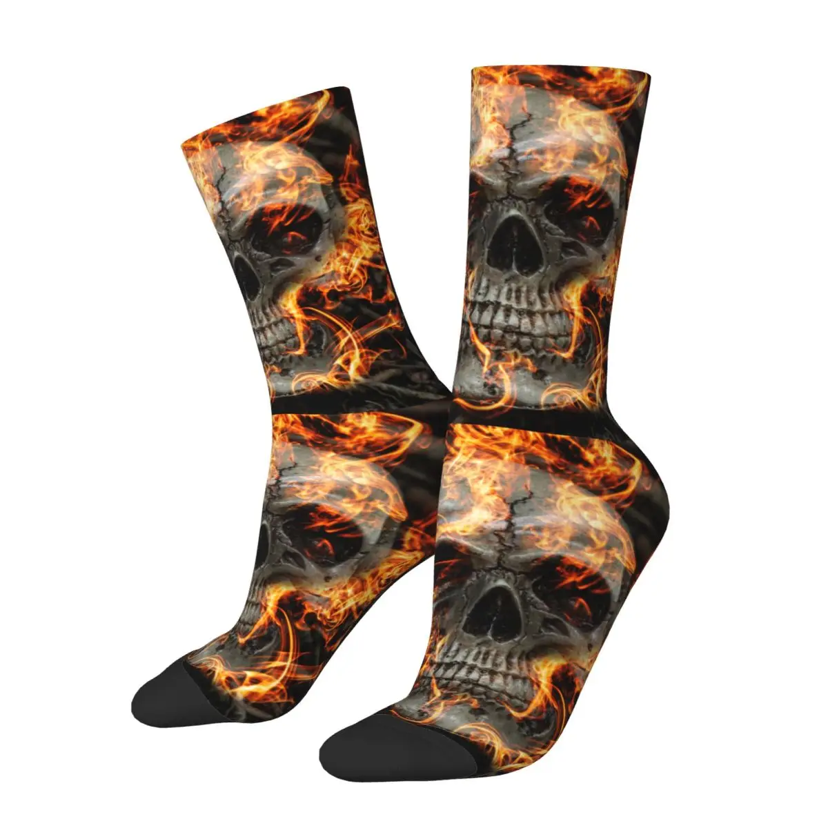 Fire Skull Sock stampato uomo poliestere