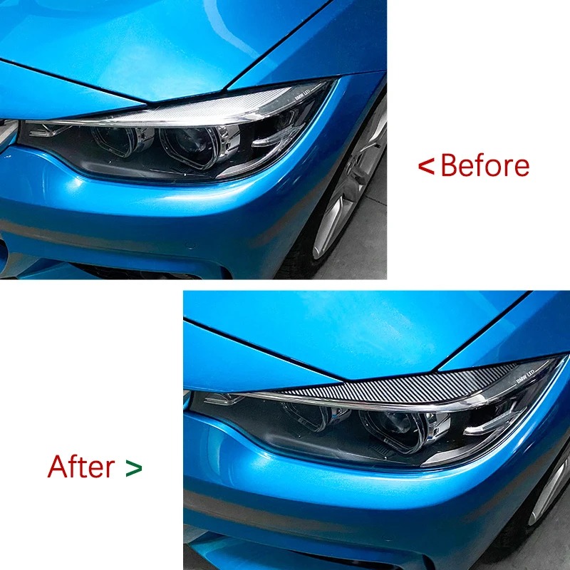 

Наклейки на веки для фар из АБС-пластика для BMW серии 4, F82 F83 F32 F33 F36 M4 Coupe/Gran Coupe/Cabrio Carbon Look, глянцевый черный