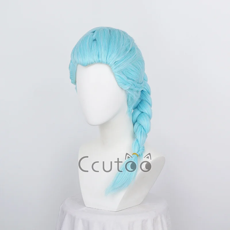 Death Parade Nona Wig Synthetic Blue Hair Briad Styled Cosplay Wig Heat Resistance Fiber