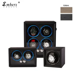Embers Black Watch box 1 2 4 slots watch winder for automatic watches With Ambient Lighting
