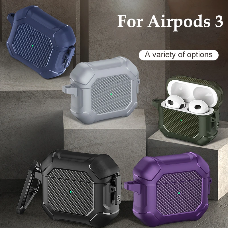 

Switch Cover for Airpods Pro 1st 2nd Case TPU PC Protective Cover for AirPods 3 Case Earphones Accessories Carbon Fiber Pattern