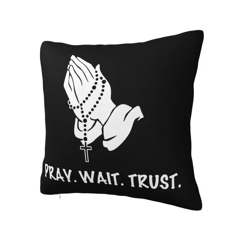 Praying Hands Cushion Cover 45x45 cm Polyester Velvet Jesus Christian God Faith Throw Pillow Case For Sofa Decoration Pillowcase