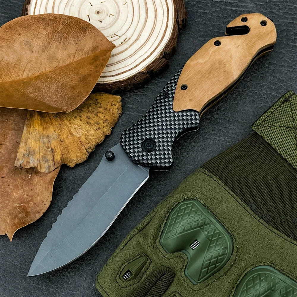 

Новый складной нож высокой твердости со стальной ручкой из оливкового дерева 5Cr13Mov, портативный многофункциональный инструмент для кемпинга и рыбалки на открытом воздухе