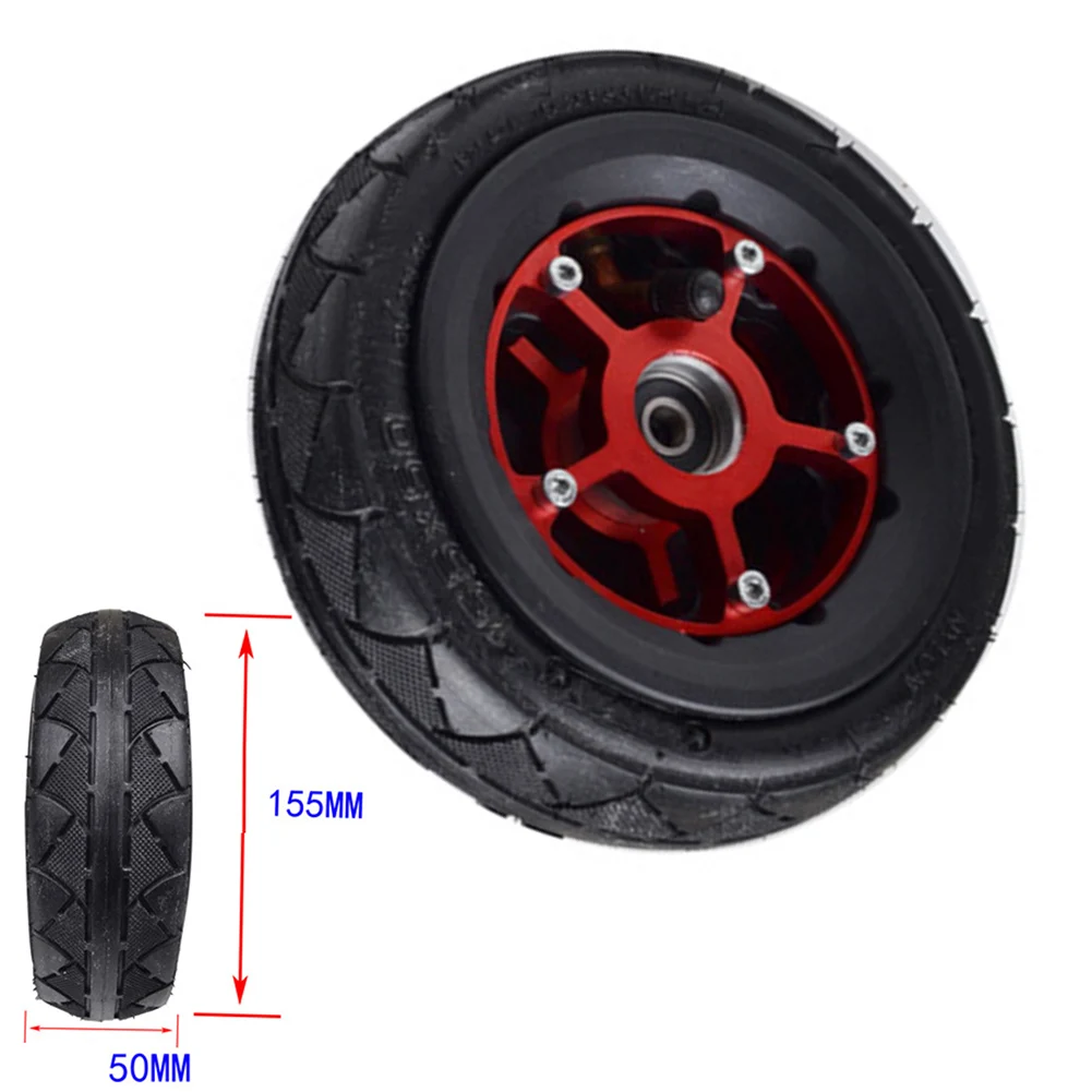 

155x50 Electric Scooter Wheel Pneumatic Tires 6inch Aluminum Alloy Wheel Hub Off-road Skateboards Accessories