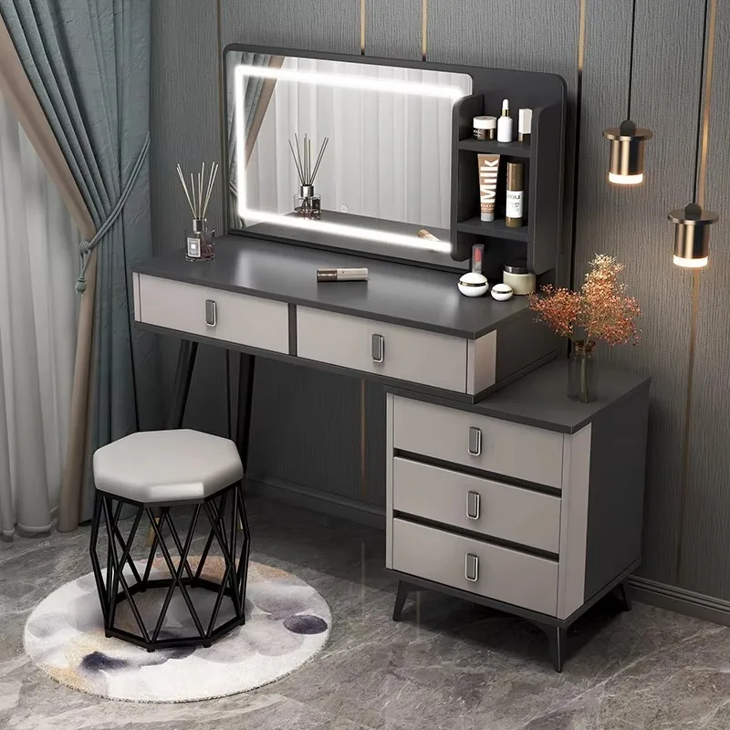

Large Decoration Vanity Table Aesthetic Italian Beauty Organizer Makeup Vanity Space Saving Grey Coiffeuse Chambre Furniture