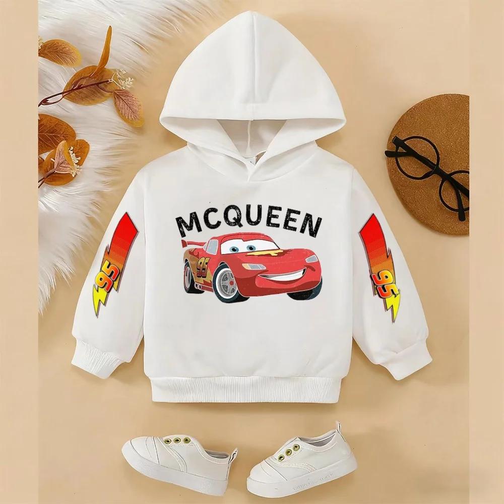 

Детская толстовка с капюшоном Disney Cars Lightning McQueen, осенне-зимний повседневный пуловер унисекс, толстовка