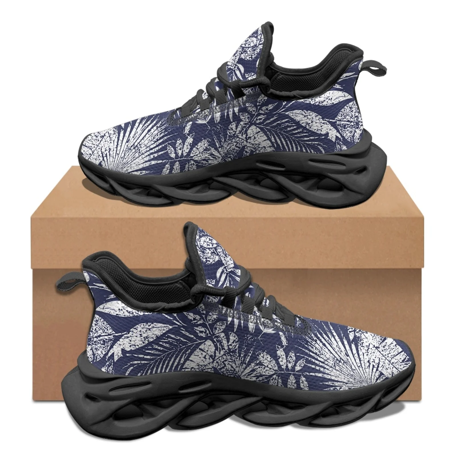 PENSTROLL Palm Leaf Comfortable Running Shoes Mesh Running Shoes for Work Breathable Men's Running Shoes