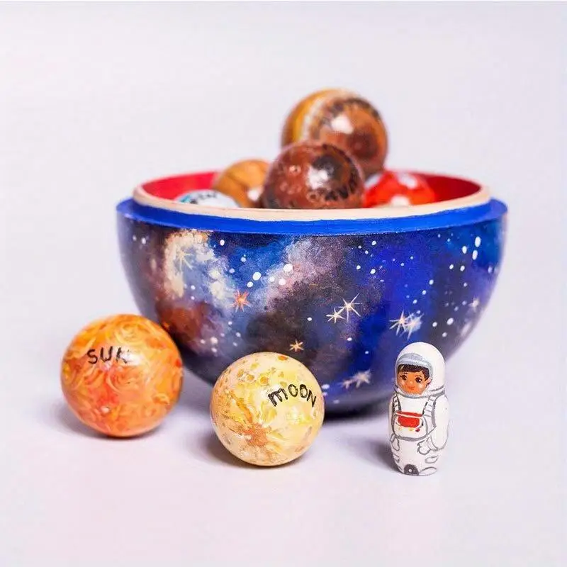 1Pc New Wooden Solar System Astronaut Universe for Children Gift Family Home Decoration