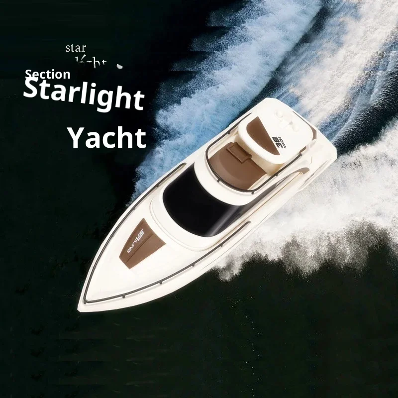 Starlight Barca telecomandata ad alta velocità Yacht giocattolo elettrico Modello di ricarica wireless Nave per ragazzi Divertimento sportivo acquatico