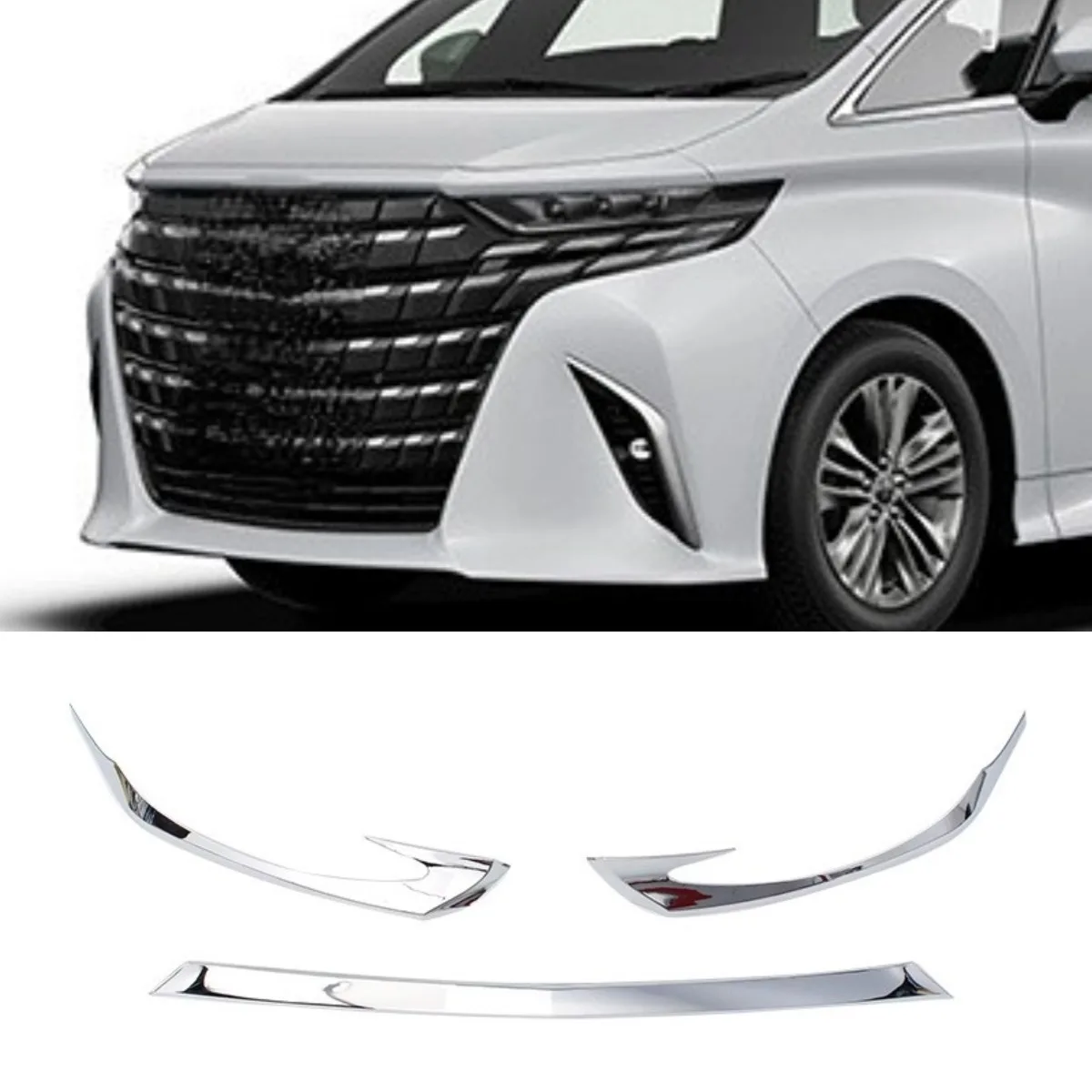 

Для Toyota Alphard 2023, внешние аксессуары, передний бампер автомобиля, разделитель для губ, диффузор, спойлер, защита бампера, комплект кузова