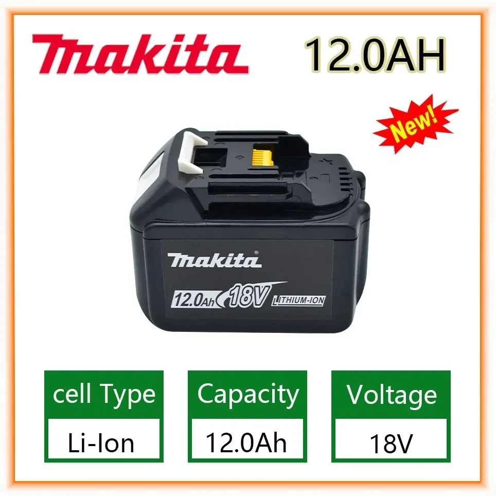 Makita-batería recargable de repuesto, indicador LED, 18V, 12.0Ah, para BL1830, BL1830B, BL1840, BL1840B, BL1850, BL1850B