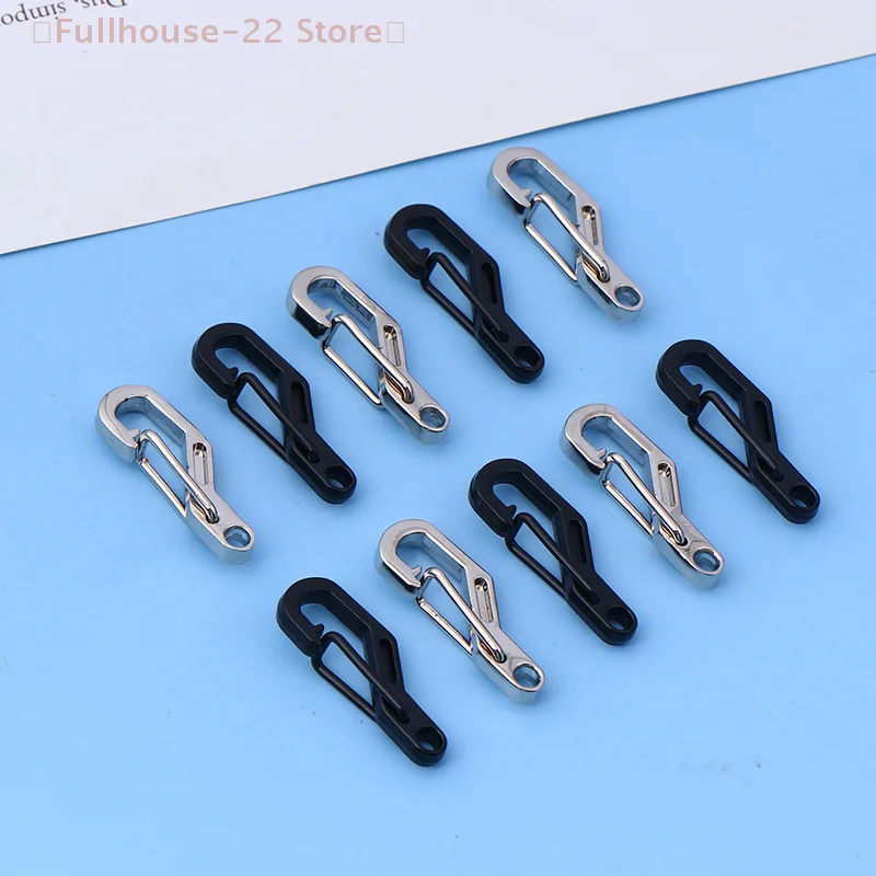 【MAX-22】10Pcs Mini Zinc Alloy Carabiner Keychain Camping Gadgets EDC Survival Equipment Snap Hook Climbing Keychain