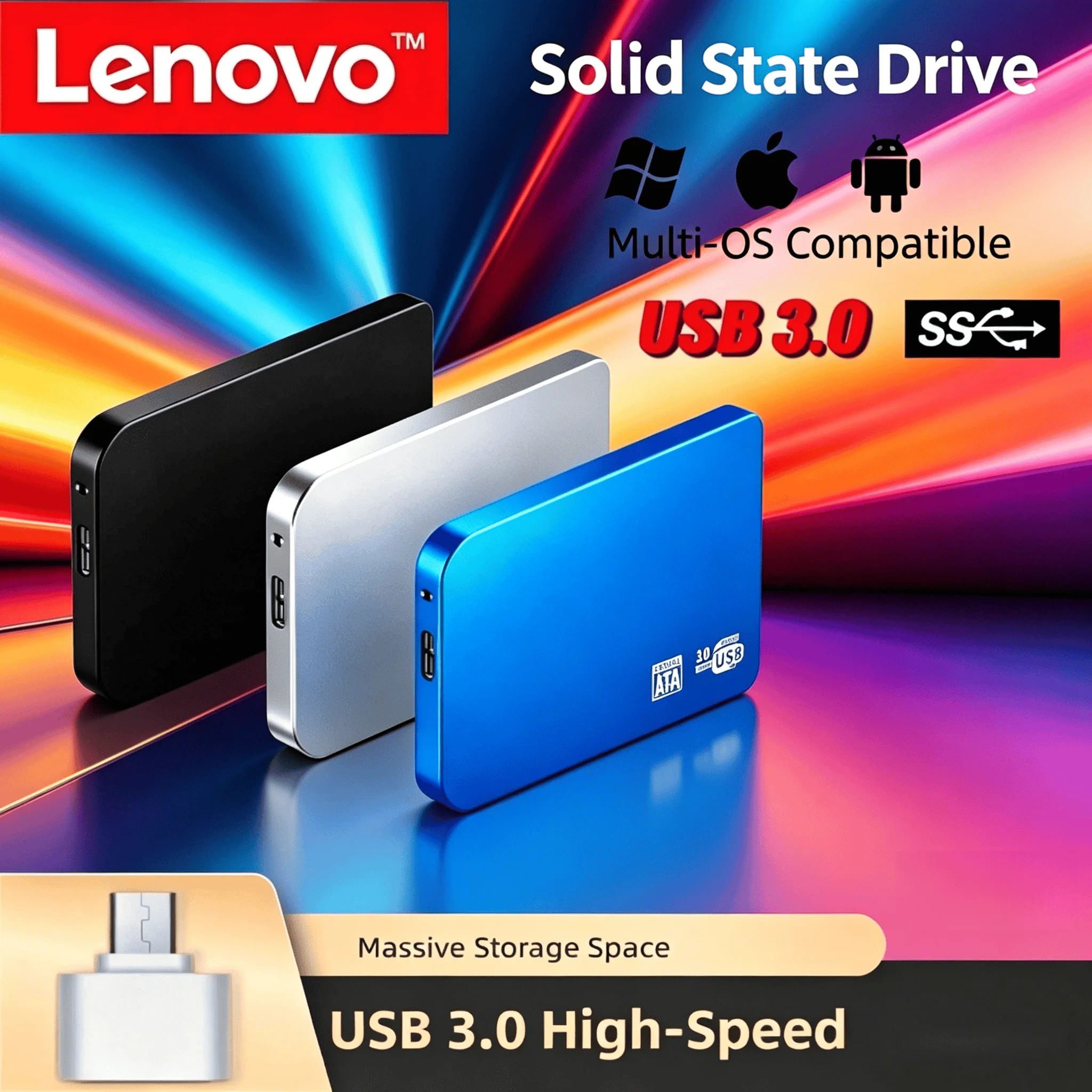 

Оригинальный портативный SSD-накопитель Lenovo USB 3.0 с высокоскоростной передачей данных, объемом от 2 ТБ до 64 ТБ, внешний жесткий диск для ПК с большой емкостью и огромным объемом памяти.