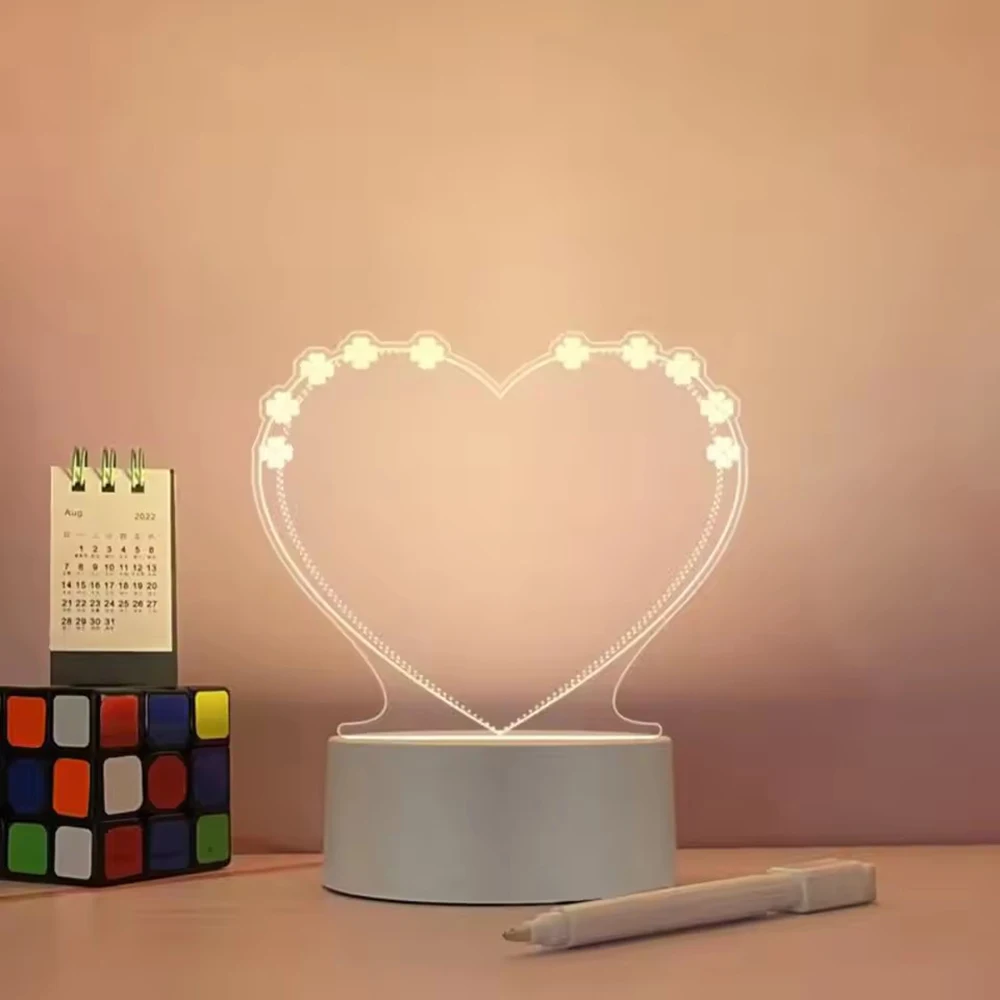 Creative LED Note Board Night Light with USB Message Board Pen Holiday Lighting Children Girlfriend Gift DIY Decorative Lamp
