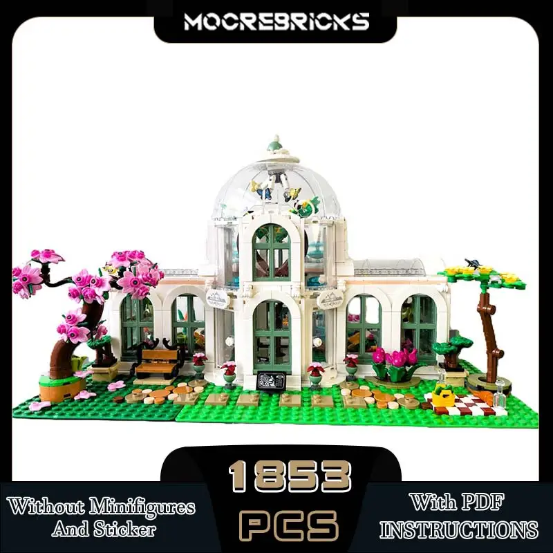 Classic Architecture Building Blocks Sets MOC-198197 Botanical Gardens Park Mini Model Bricks High-difficulty Puzzle Kid's Toys