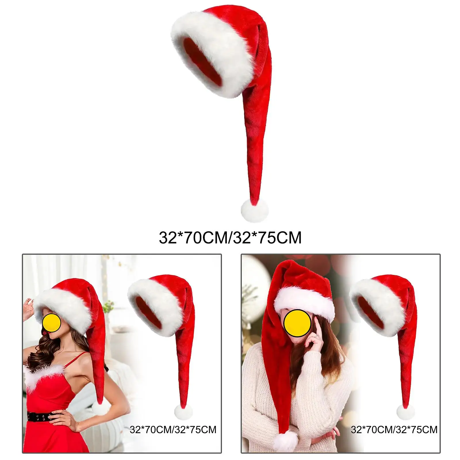 Christmas Hat Cap Decorative Santa Hat for Festive Celebrations Party Supply image 3