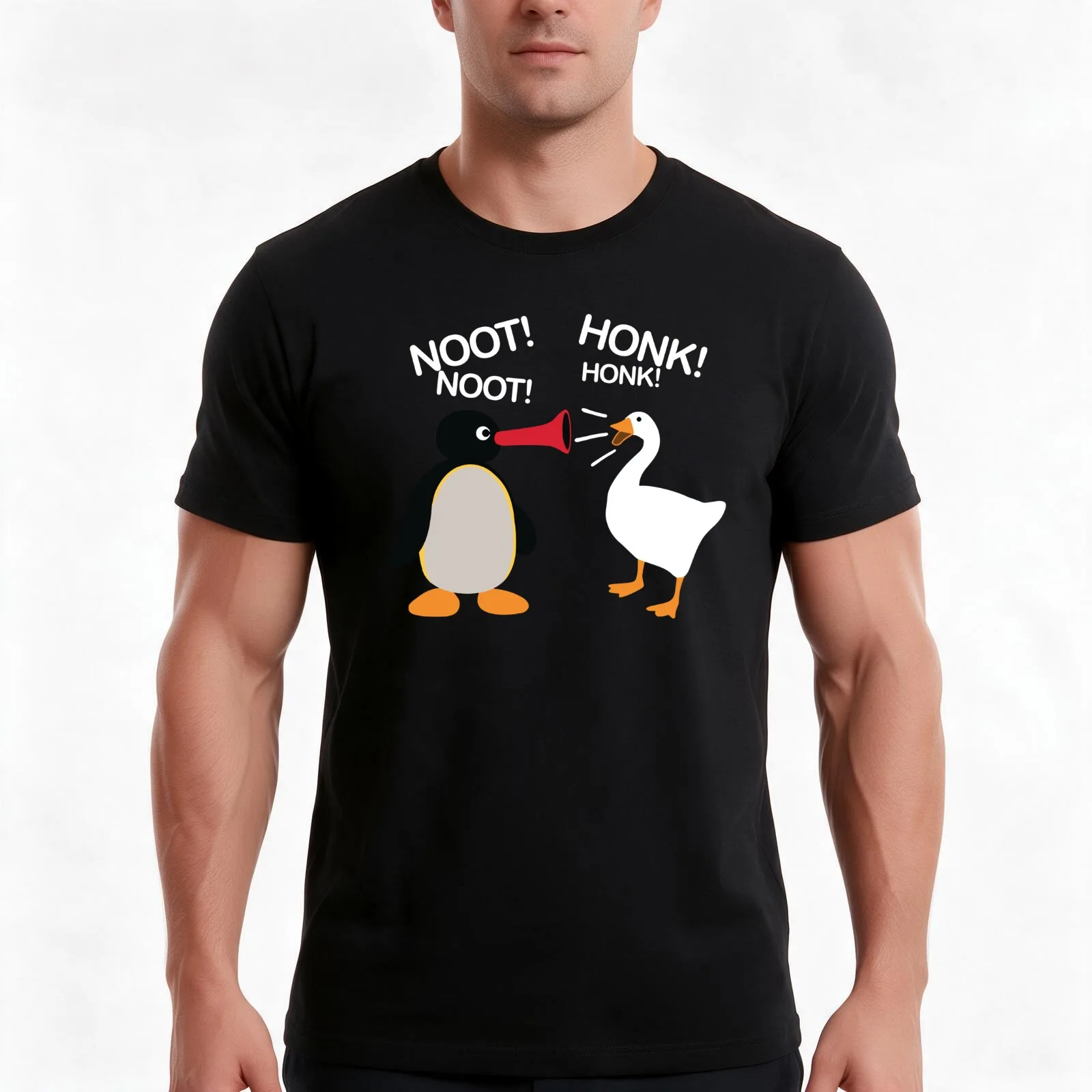 noot noot honk honk T-Shirt Summer Casual Cotton Tee Oversized Streetwear Tops Vintage Graphic Print Loose Fit Short Sleeve