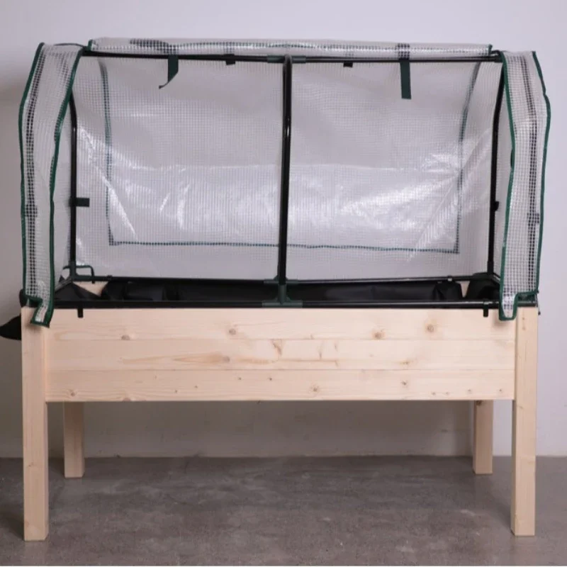 

High planting bed with PE cover, garden vegetable flower box cultivation table