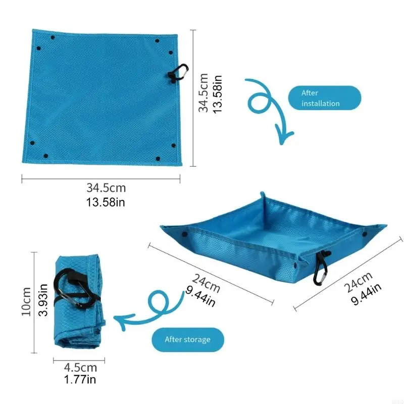 Camp Pad Small Ground Pocket Tray, Textured Fabric Build, PU-Coated Backing, Ground Seating for Rest Breaks 69HD