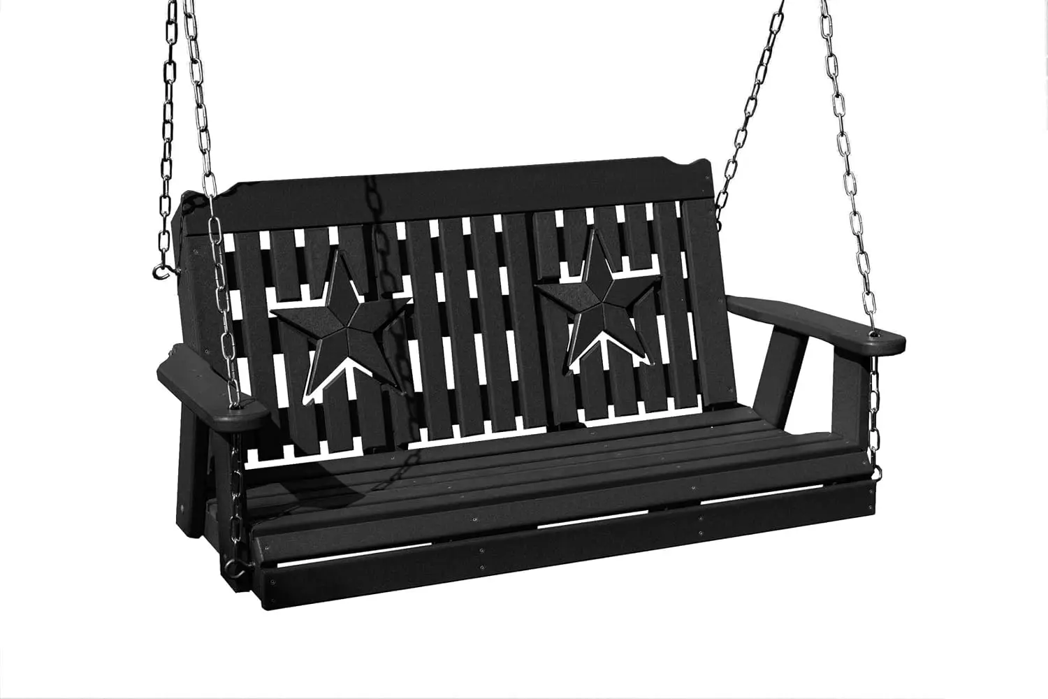 3-Person 5FT HDPE Patio Porch Swing, Weatherproof Memorial Outdoor Park Bench Seat, 1000 lbs Load, Customized