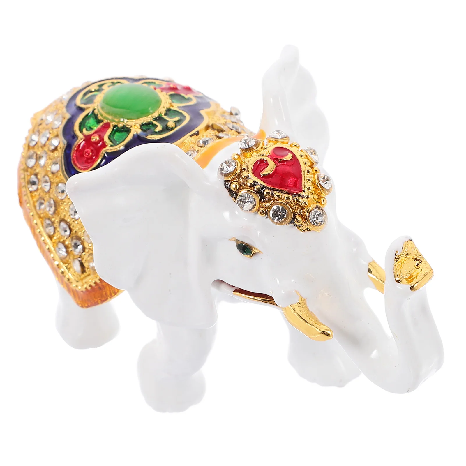 

Elephant Jewelry Box Enamel Rhinestone Trinket Animal Shaped Home Decor Necklace Ring Storage Figurine nament