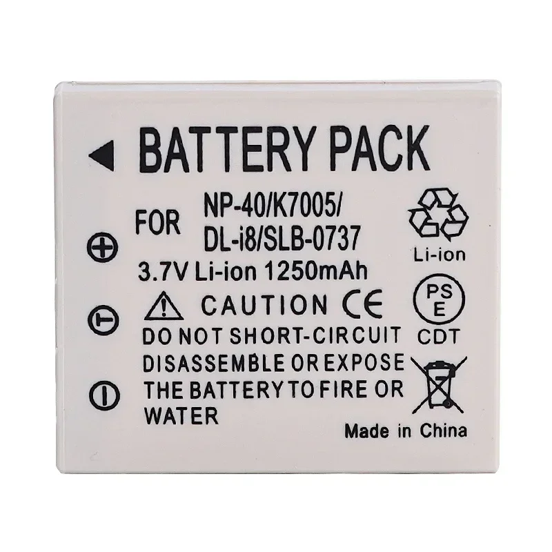 3.7V 1250mAH FNP-40 Battery Suitable for Fuji Camera K7005 SLB-0737 0837 D-LI8 CGA-S004
