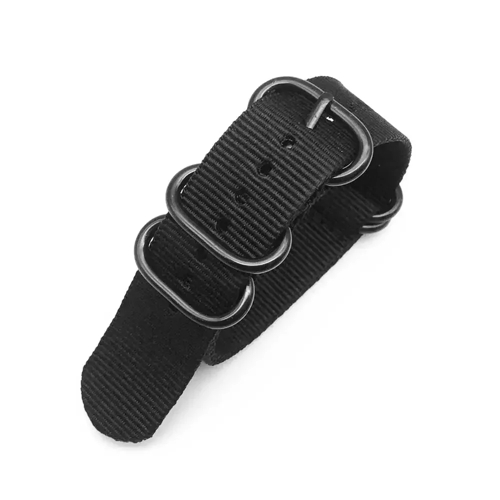 Schwarzes Nylonarmband NiuHuan-Knöpfe Uhrenarmband 18 mm 20 mm 22 mm 24 mm gestreiftes Ersatz-Canvas-Armband Uhrenzubehör