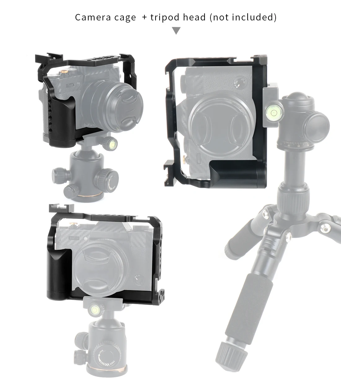 BGNing Aluminium Legierung Kamera Käfig Schutzhülle Stabilisator mit Kalten Schuh Halter für FUJI XT20/XT30 XT30II Kamera Schutzhülle – Detail 8