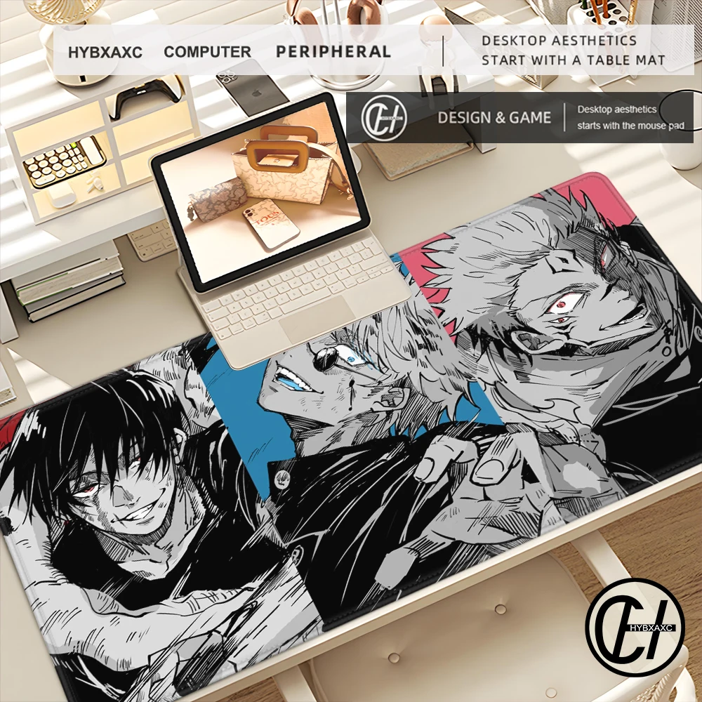 Anime Jujutsu Kaisen Mauspad xxl Gaming-Zubehör Büro Gamer Tastatur Schreibtisch matte rutsch feste Laptop Satoru Gojo Mouse pad