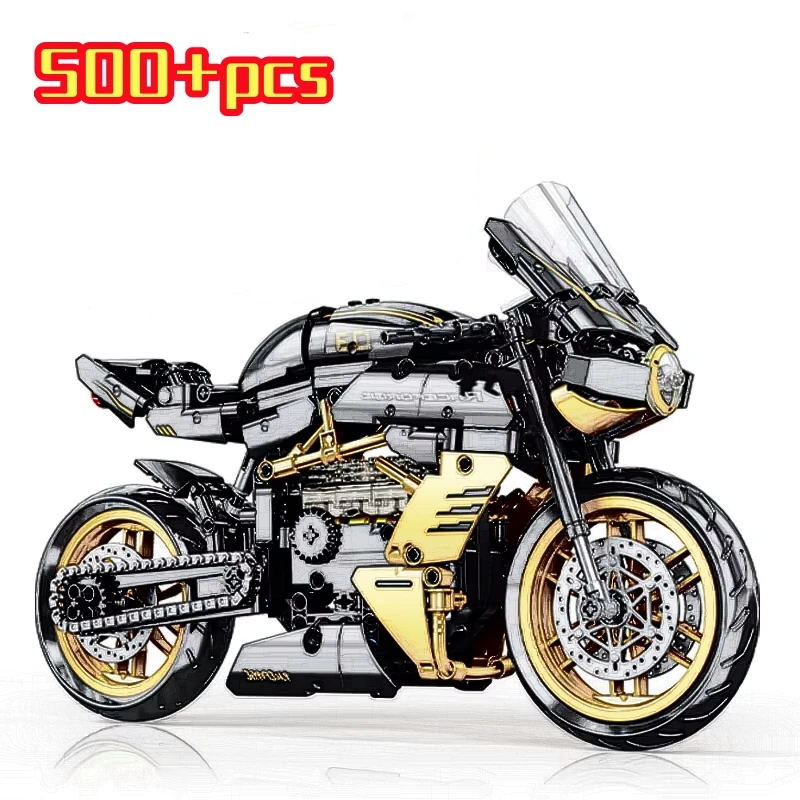 500 + قطعة مكعبات بناء الدراجات النارية الفائقة التقنية AGUS دراجة نارية 1:8 نموذج مجموعة ألعاب إبداعية هدايا للأولاد والكبار والأطفال #1