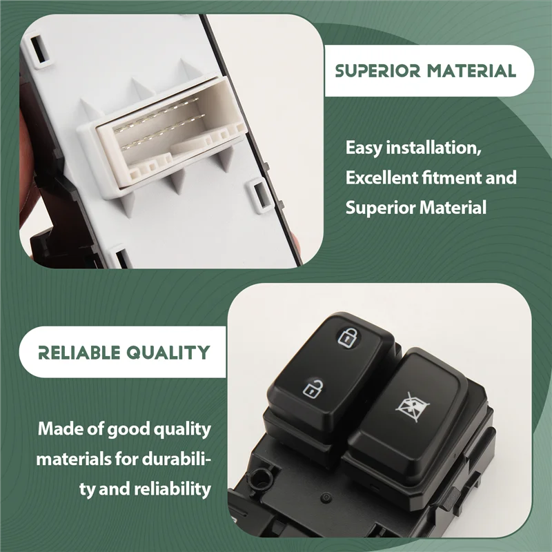 A73E-New Front Left Power Window Switch Master Window Glass Lift Control Button Regulator Switch For Hyundai Kona 93570-J9000