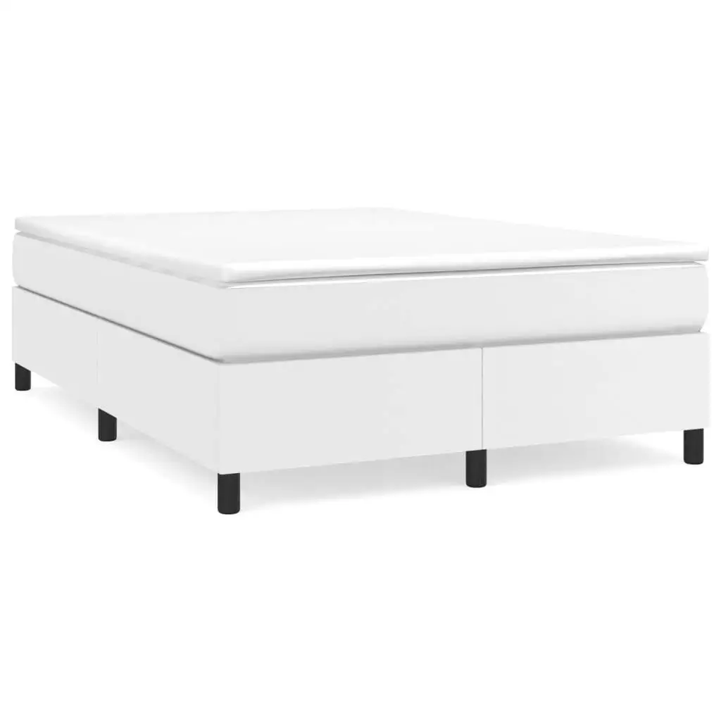 White Queen Faux Leather Bed Frame (Mattress Not Included) - Stylish & Durable, US Shipping Only